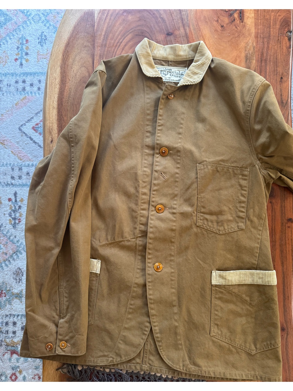 Freewheelers Conductor Jacket Red Beige Duck Canvas Size 40